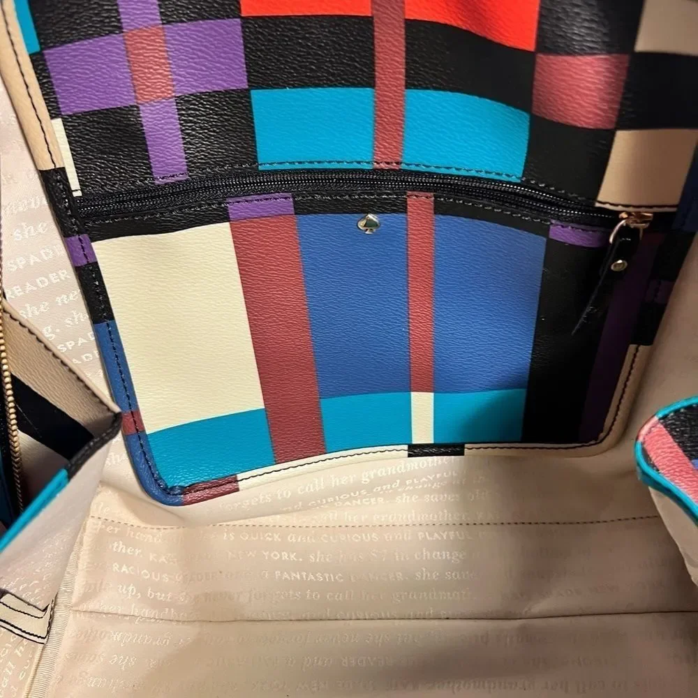 Kate Spade Perry Street Shawna handbag colorblock handbag leather plaid